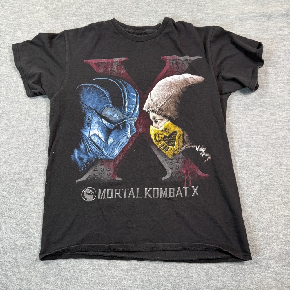 Mortal Kombat X Shirt Adult XS Black Sub Zero‎ Scorpion Video Game Graphic Tee